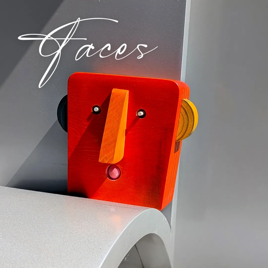 FACES-hand made with reclaimed lumber. Playful modern sculptures, Vancouver BC.